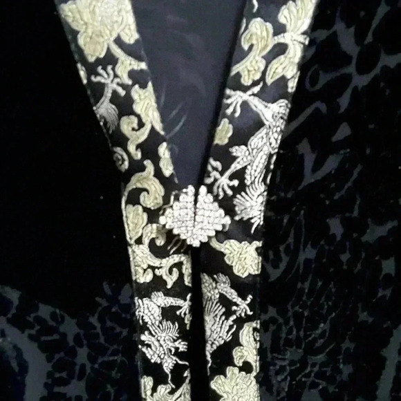 Elegant Holiday Special Occasion Velvet Burnout cover up Size L - Picture 3 of 9